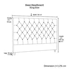 Bed Head King Size French Provincial Headboard Upholsterd Fabric Charcoal