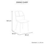 Brown Faux Leather Dining Chairs with Iron Legs