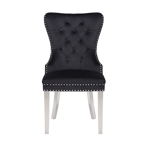 Victoria Black Velvet Dining Chair Set