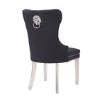Victoria Black Velvet Dining Chair Set