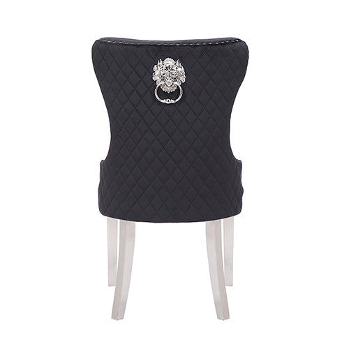 Victoria Black Velvet Dining Chair Set