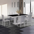 Elegant 7-Piece Black & White Dining Suite