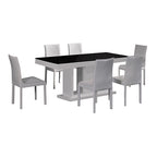 Elegant 7-Piece Black & White Dining Suite