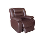 Luxurious Brown Faux Leather Single Seater Recliner Sofa Chair