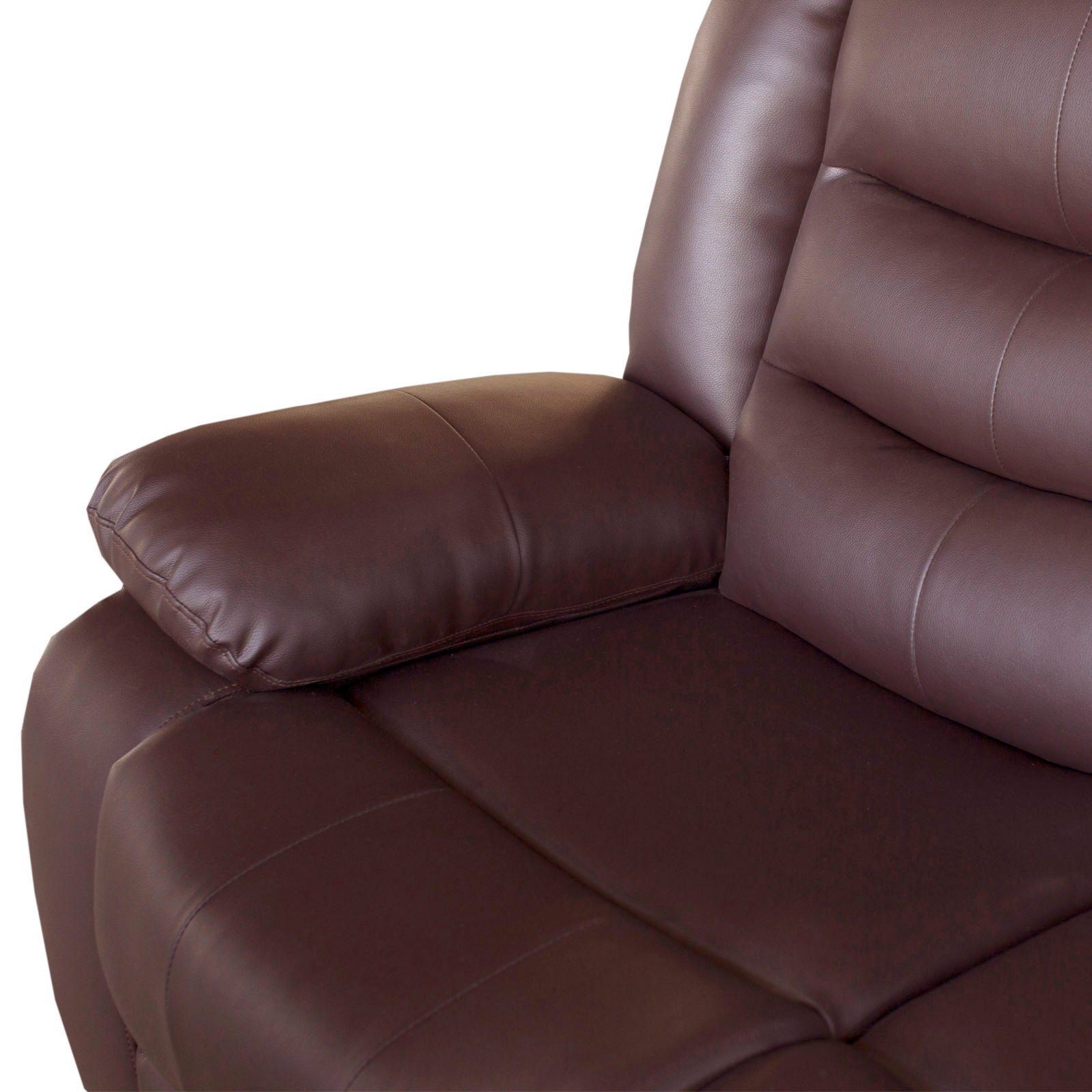 Luxurious Brown Faux Leather Single Seater Recliner Sofa Chair