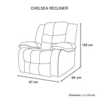Chelsea 3R+1R+1R Seater Finest Leatherette Recliner Feature Console LED Light Ultra Cushioned