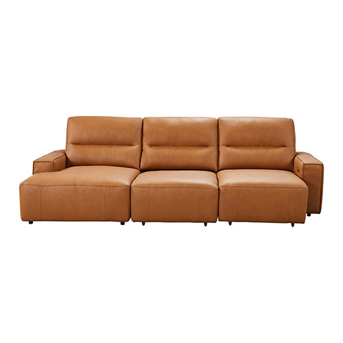 Albany 3-Seater Chaise Leather Sofa Bed