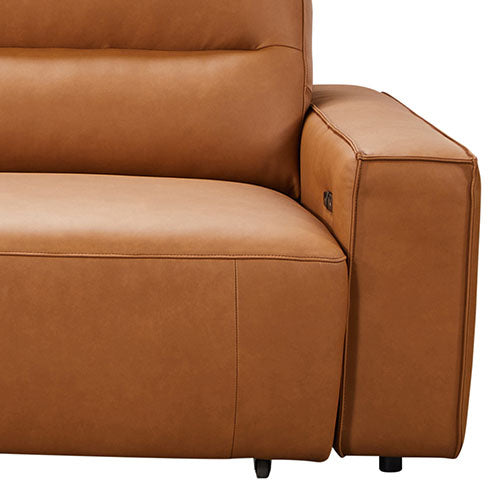Albany 3-Seater Chaise Leather Sofa Bed