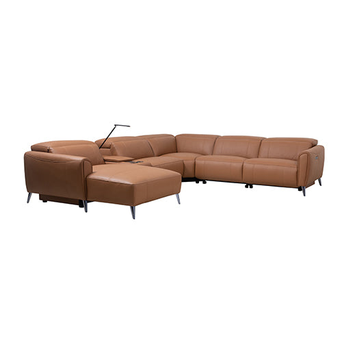London 5 Seater Genuine Leather Electric Recliner Sofa