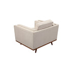 Modern Single Seater Armchair with Wooden Frame and Dual Layer Upholstery