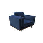 Modern Single Seater Armchair with Wooden Frame and Dual Layer Upholstery