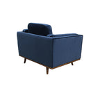 Modern Single Seater Armchair with Wooden Frame and Dual Layer Upholstery