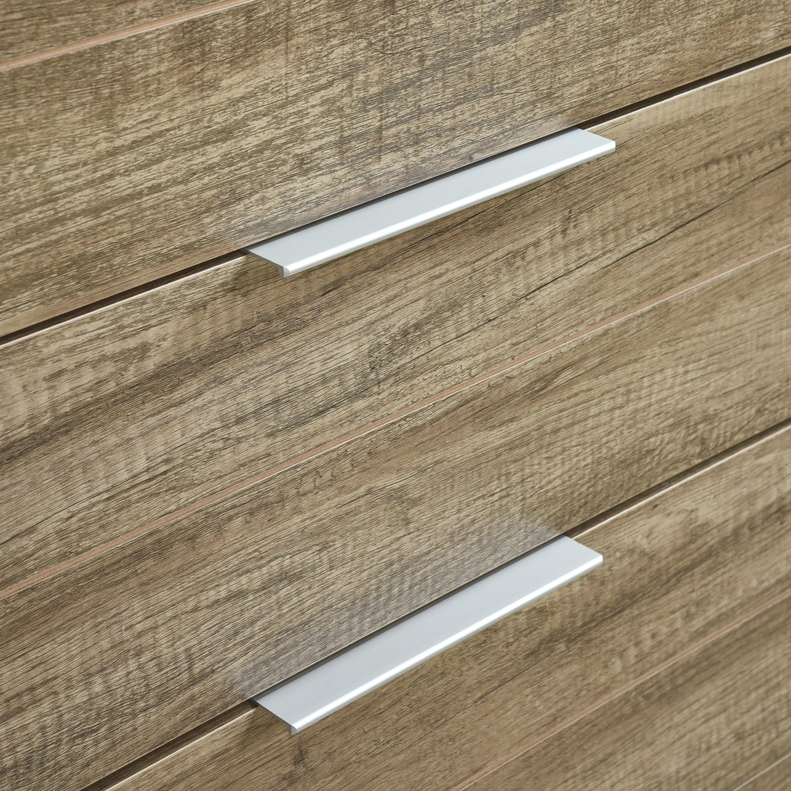 Elegant Oak Tallboy with 5 Storage Drawers