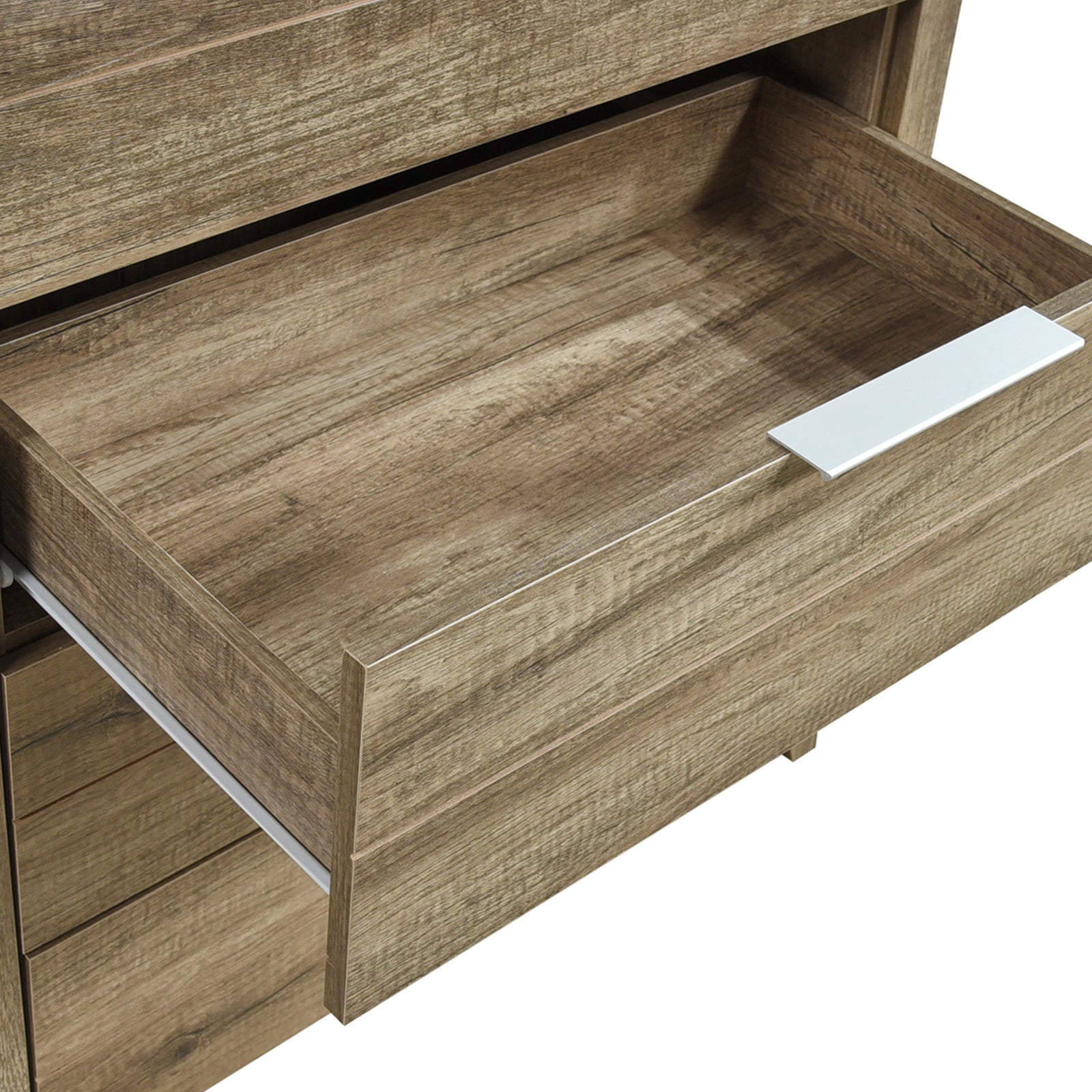 Elegant Oak Tallboy with 5 Storage Drawers