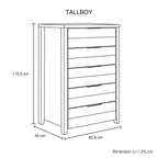 Elegant Oak Tallboy with 5 Storage Drawers