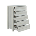 Elegant White Ash Tallboy with 5 Drawers
