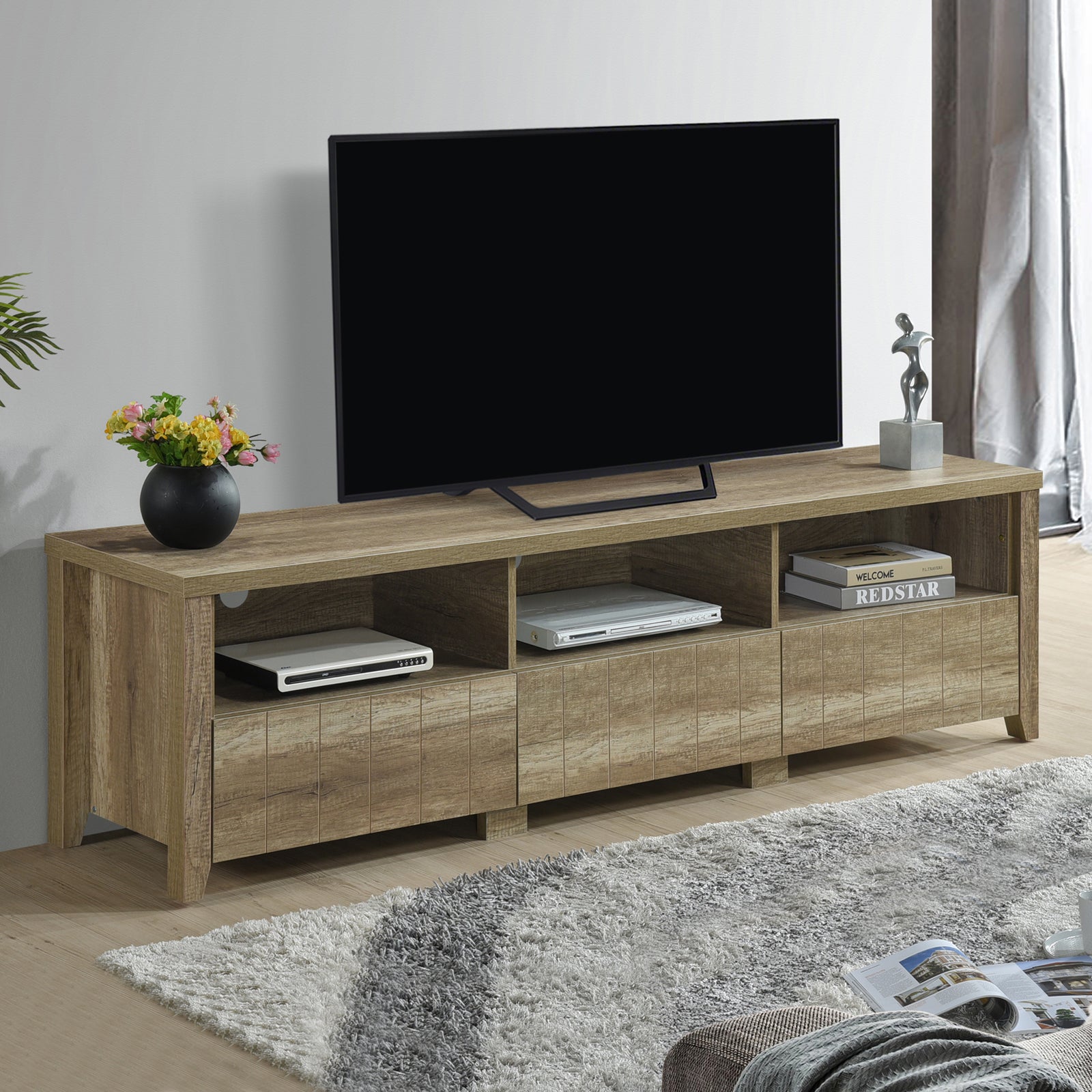 Cielo Oak TV Cabinet with Storage Drawers
