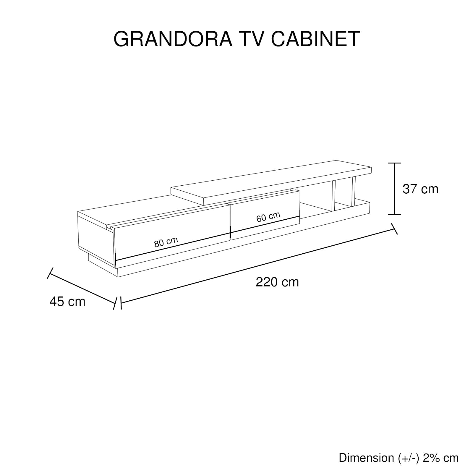 Elegant High Gloss TV Cabinet with Drawers