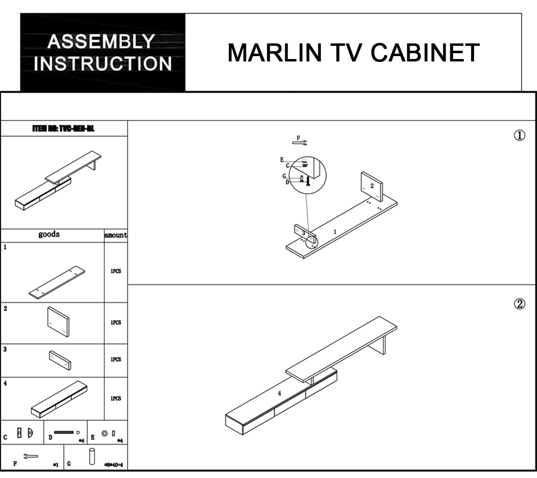 Marlin Elegant Expandable TV Unit in White