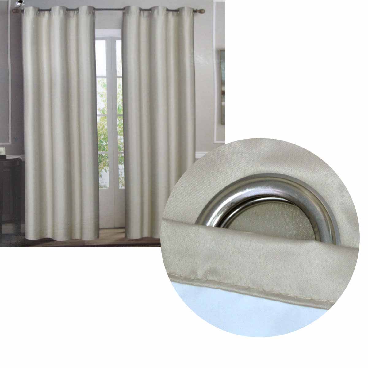 Taupe Coated Back Blockout Eyelet Curtains