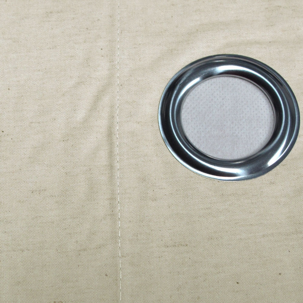 Linen Cotton Coated Eyelet Curtains Natural 140 x 213cm