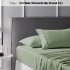 Accessorize Cotton Flannelette Sheet Set - Soft Brushed Bed Linen Collection