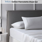 Accessorize Cotton Flannelette Sheet Set Soft Brushed Bedding for Comfortable Sleep