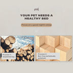 Solid Wood Pet Bed with Plush Pillows