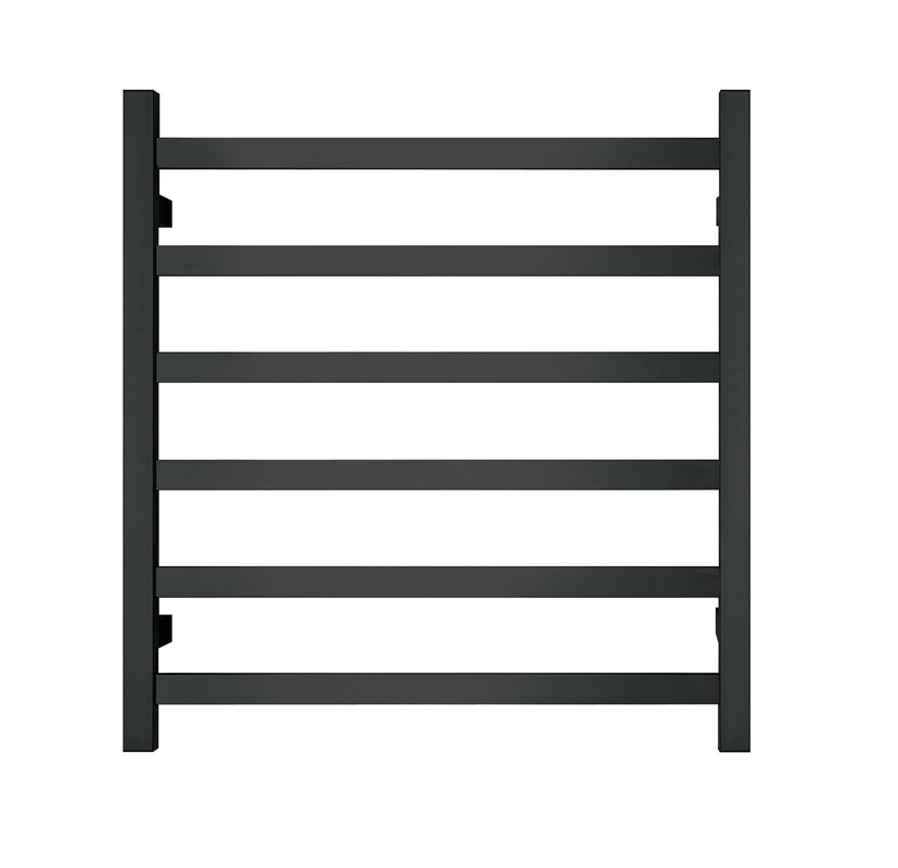 Premium Matte Black 6-Bar Heated Towel Rack