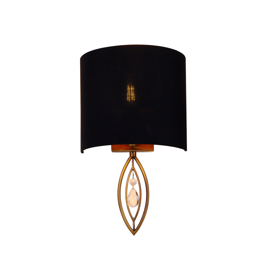 Greta Elegant Wall Light in Black and Brass