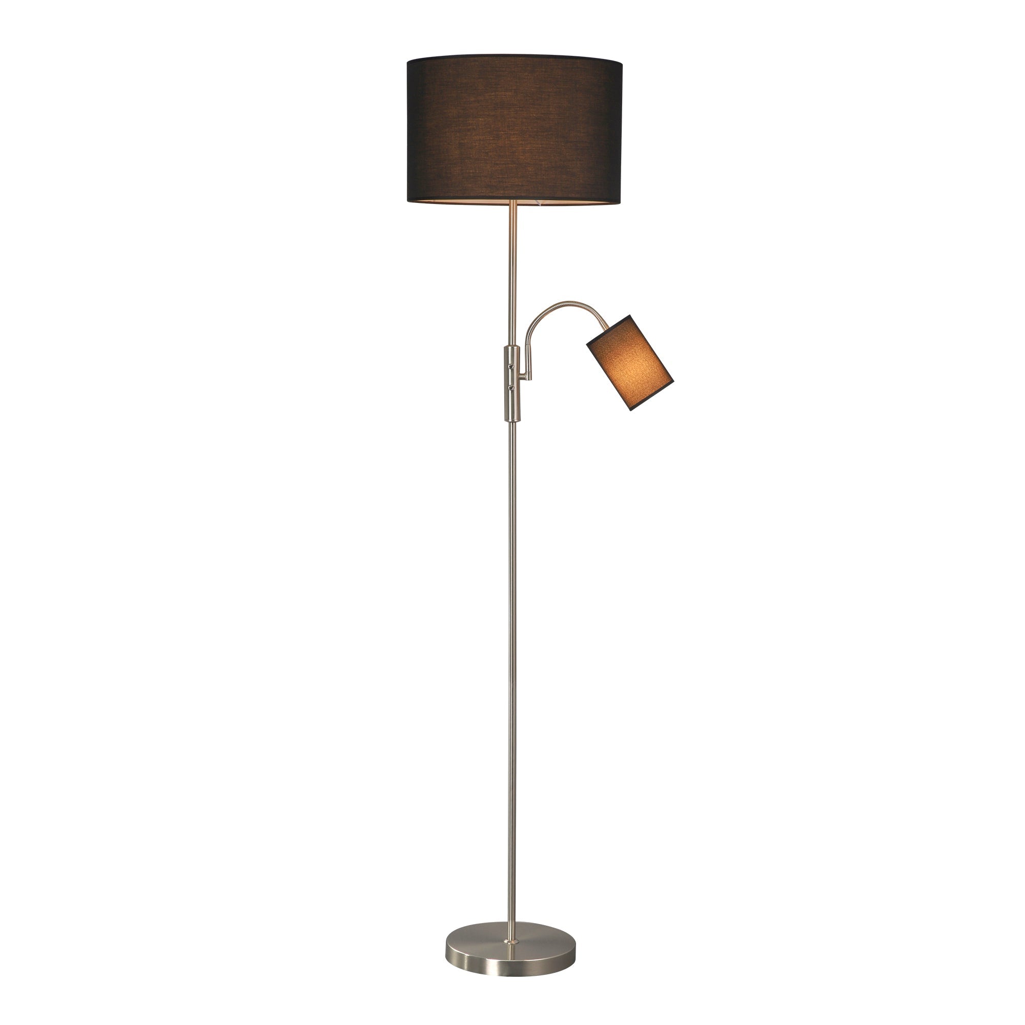 Elegant Mother and Child Floor Lamp - Black