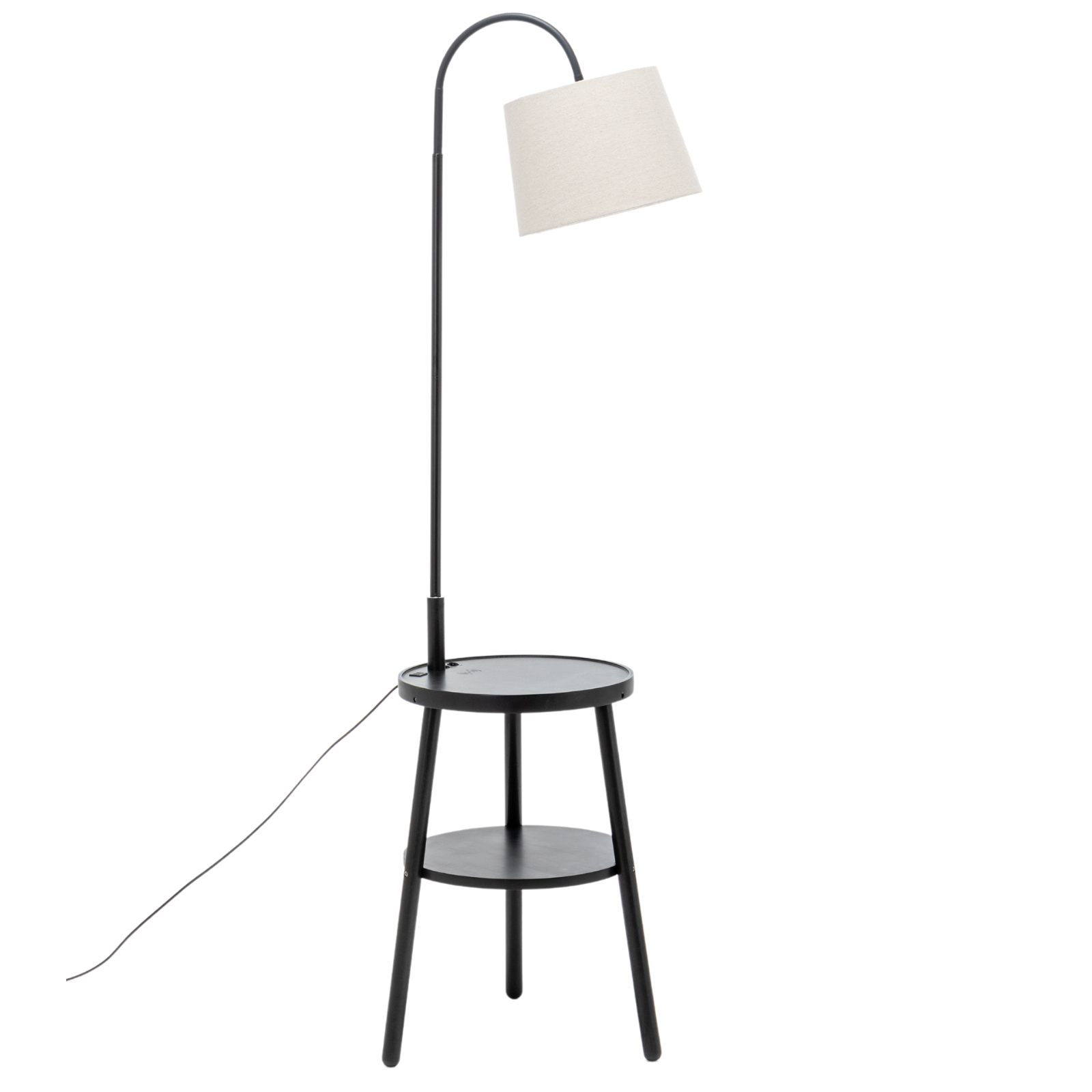 Tripod Floor Lamp with Storage and USB Charger