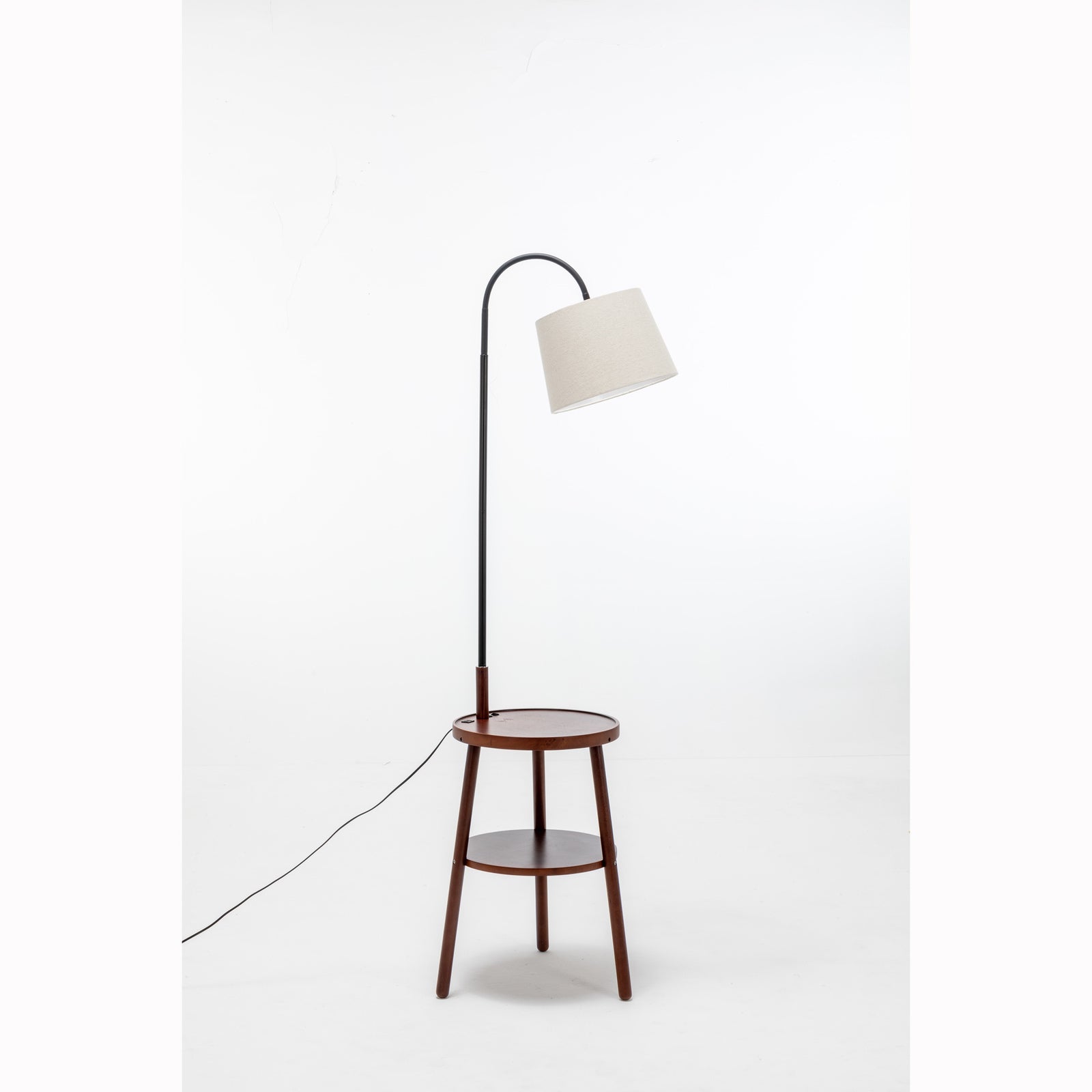Tripod Floor Lamp with Storage and USB Charger