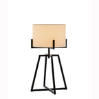 Modern Dimmable Floor Lamp + Table Desk Lamp w/ Linen Shade Scandi - Matte Black