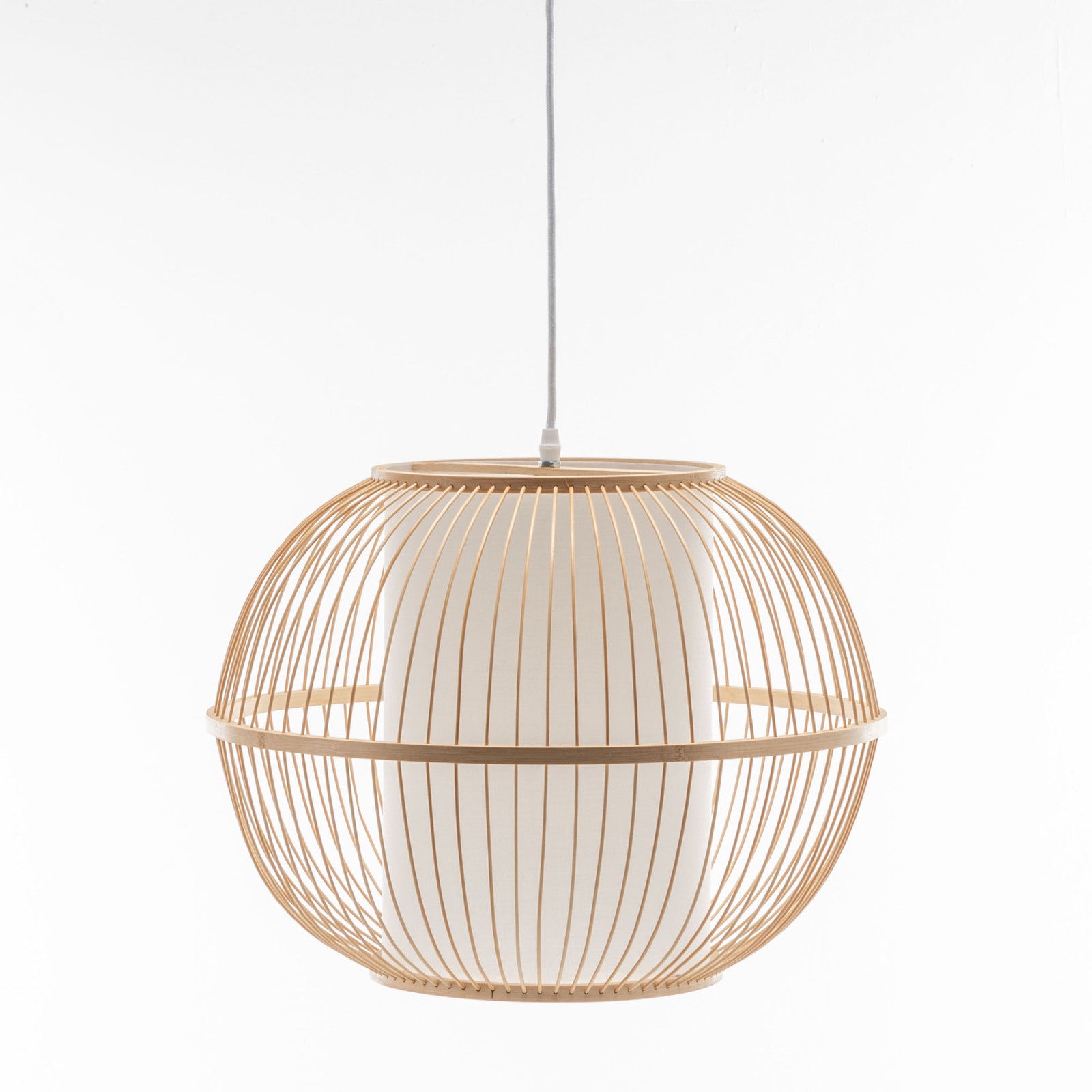 Natural Bamboo Sphere Pendant Lamp