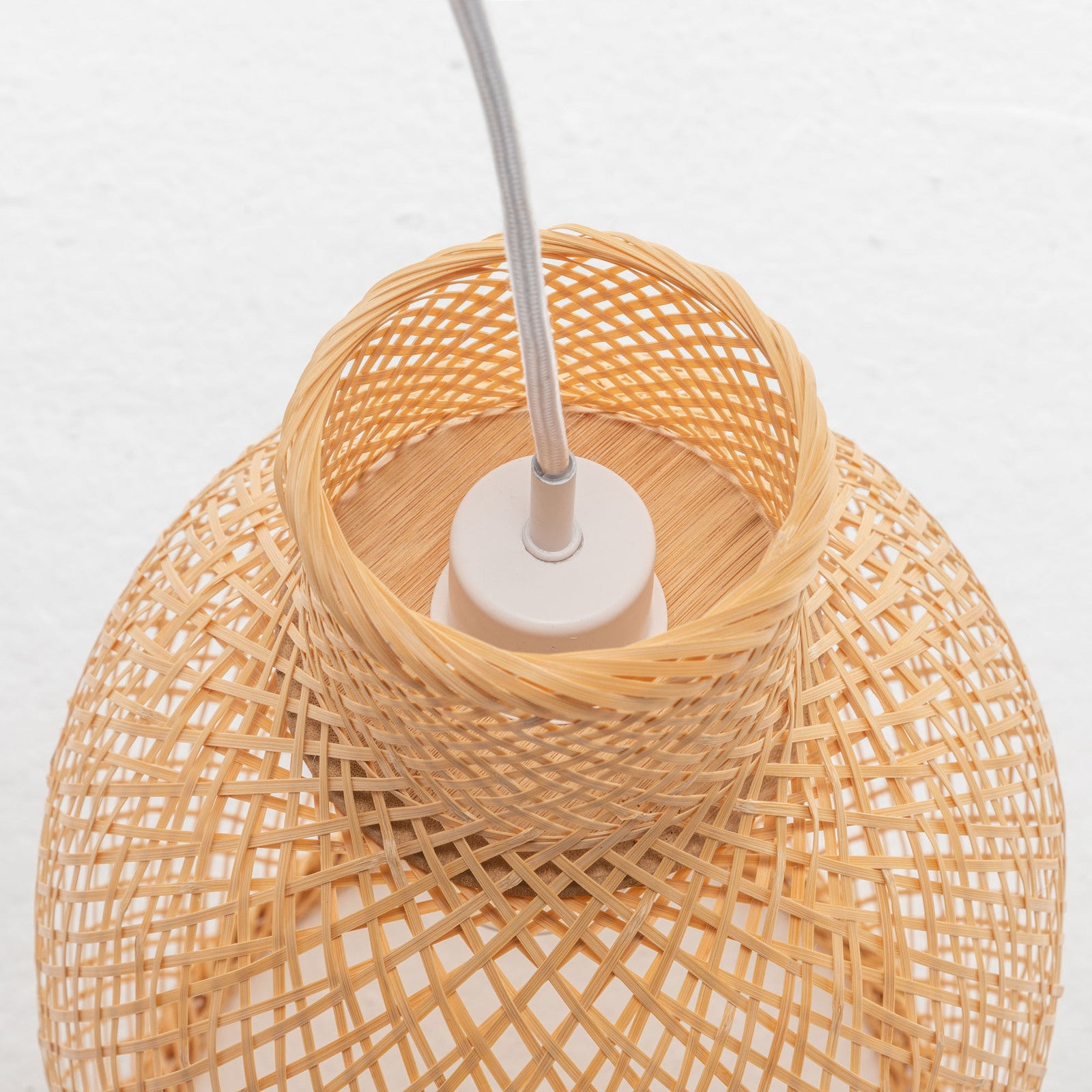 Natural Woven Bamboo Cone Pendant Lamp