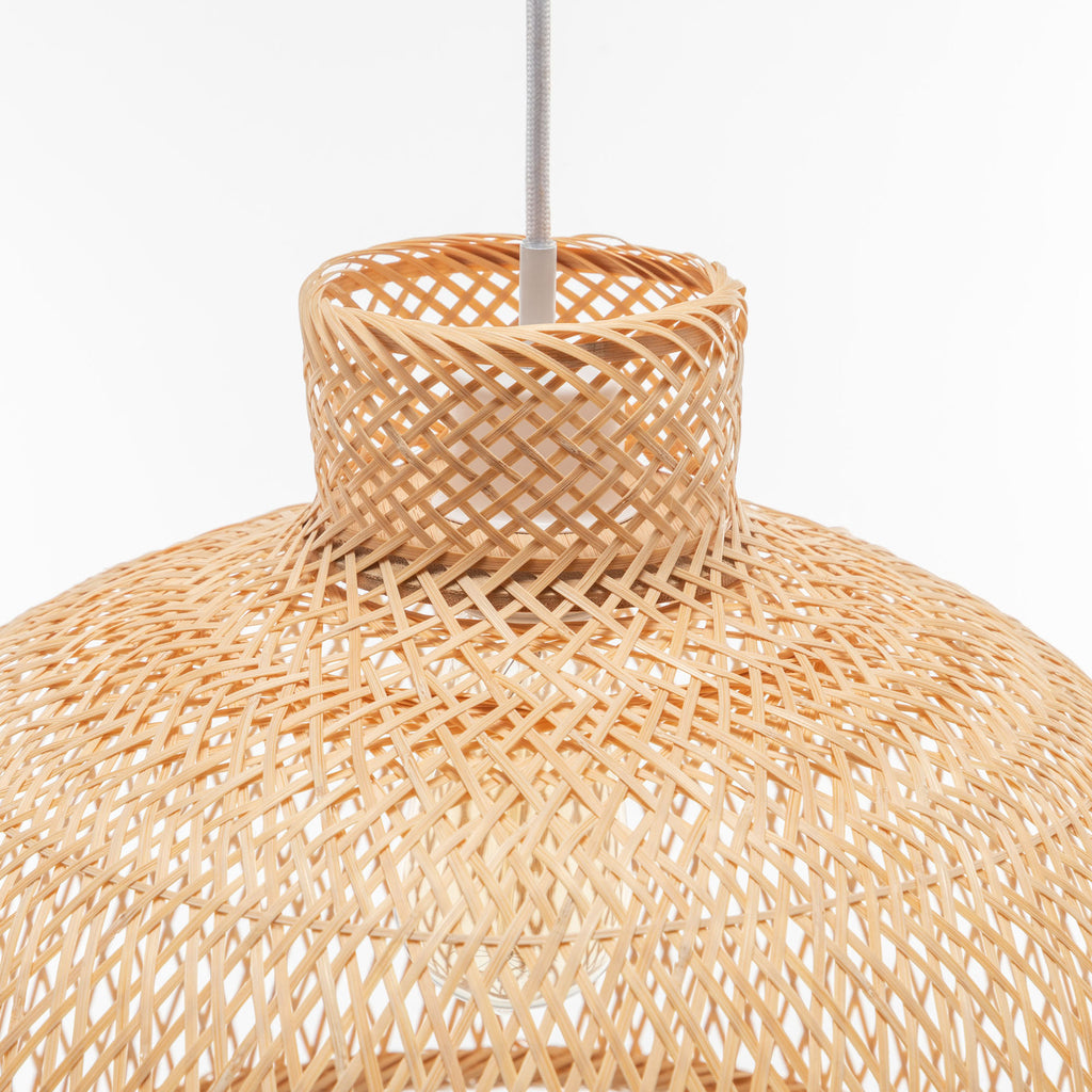 Natural Hand Woven Bamboo Dome Pendant Lamp