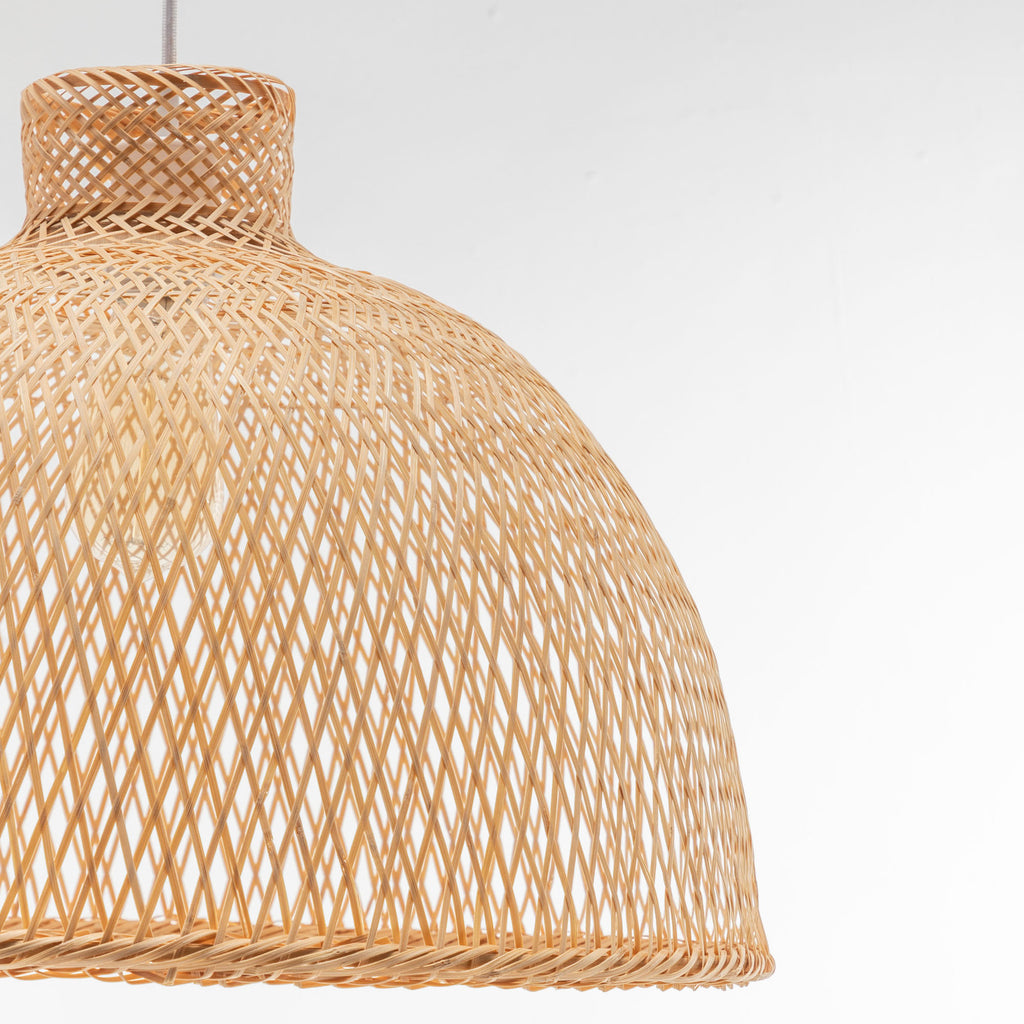 Natural Hand Woven Bamboo Dome Pendant Lamp