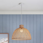 Natural Hand Woven Bamboo Dome Pendant Lamp