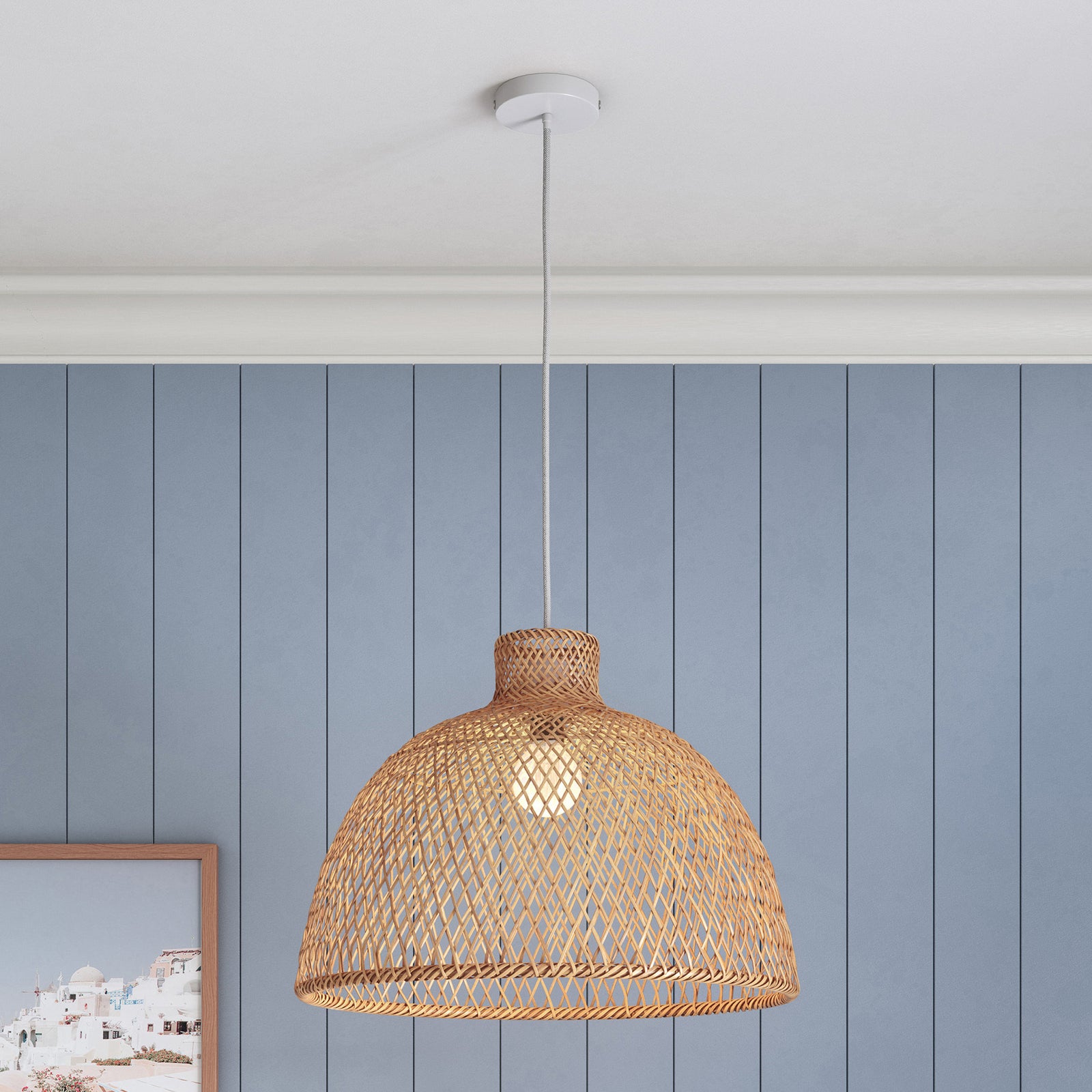 Natural Hand Woven Bamboo Dome Pendant Lamp