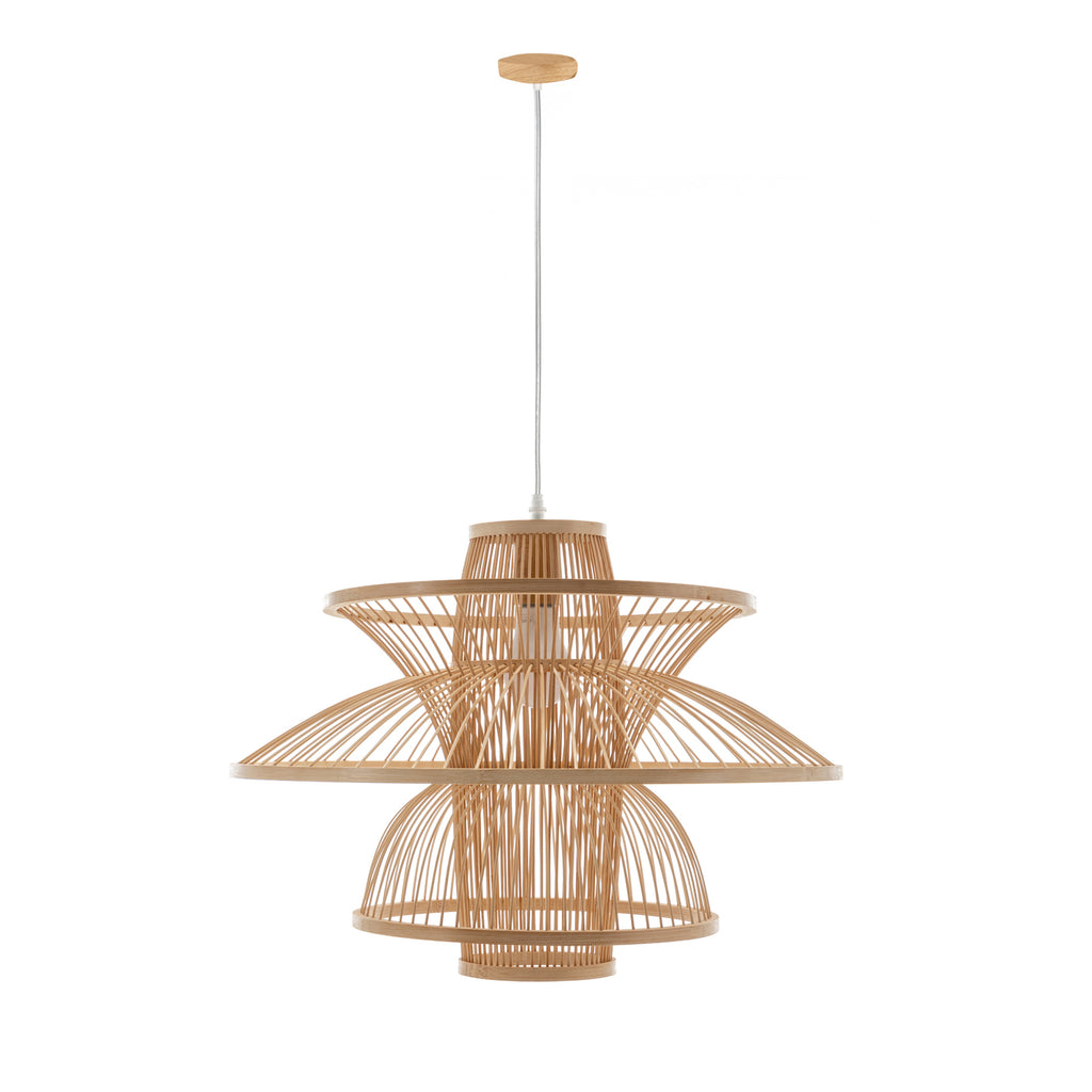 Aurora Hand-Woven Bamboo 3-Layer Pendant Lamp