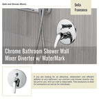 Chrome Bathroom Shower Wall Mixer Diverter w/ WaterMark