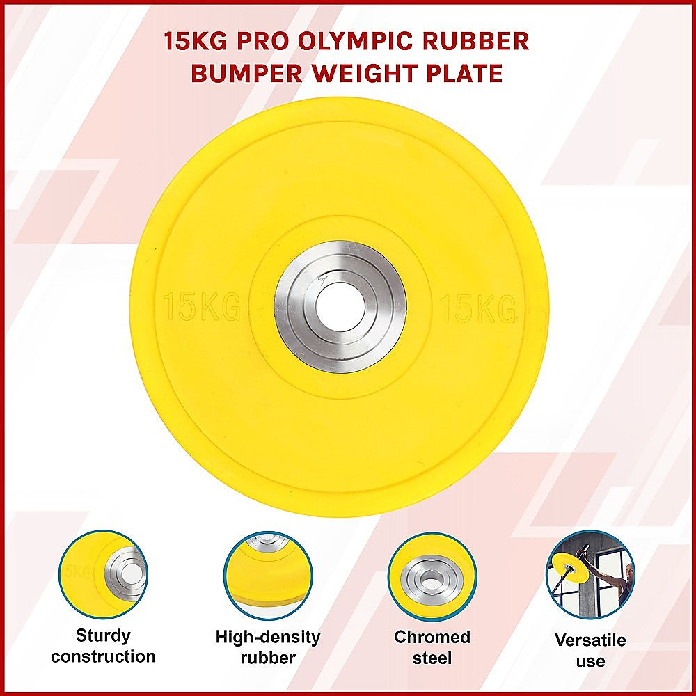 15KG PRO Olympic Rubber Bumper Plate