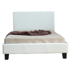 King Single PU Leather Bed Frame White