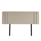 Linen Fabric Double Bed Deluxe Headboard Bedhead - Beige