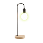 Modern Table lamp Desk Light Timber Base Bedside Bedroom Black