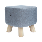 Randy Travis Machinery Grey Fabric Ottoman