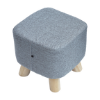 Randy Travis Machinery Grey Fabric Ottoman