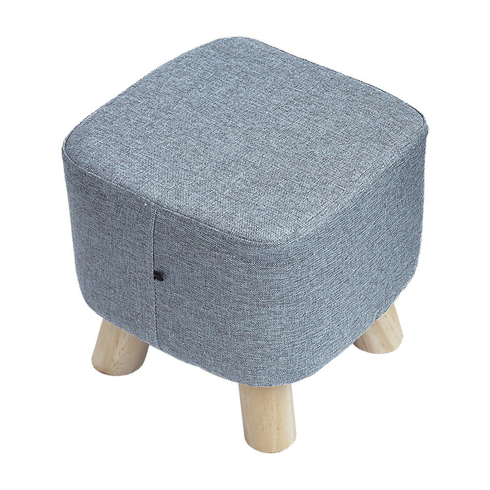 Randy Travis Machinery Grey Fabric Ottoman
