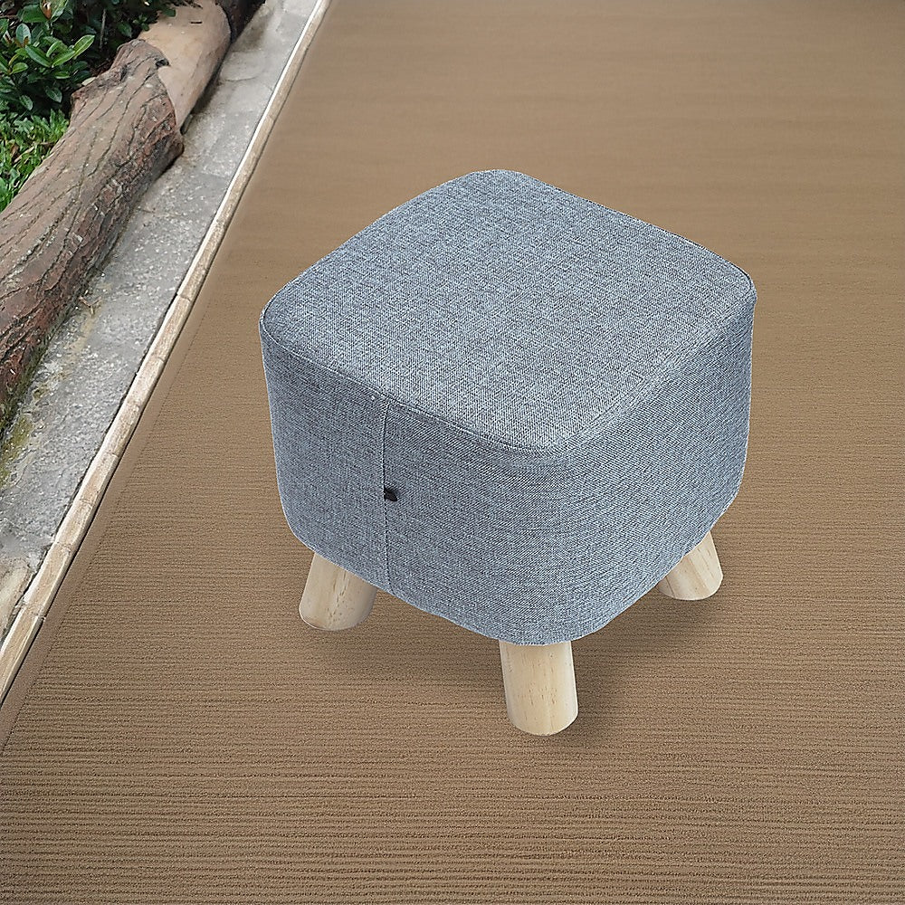 Randy Travis Machinery Grey Fabric Ottoman
